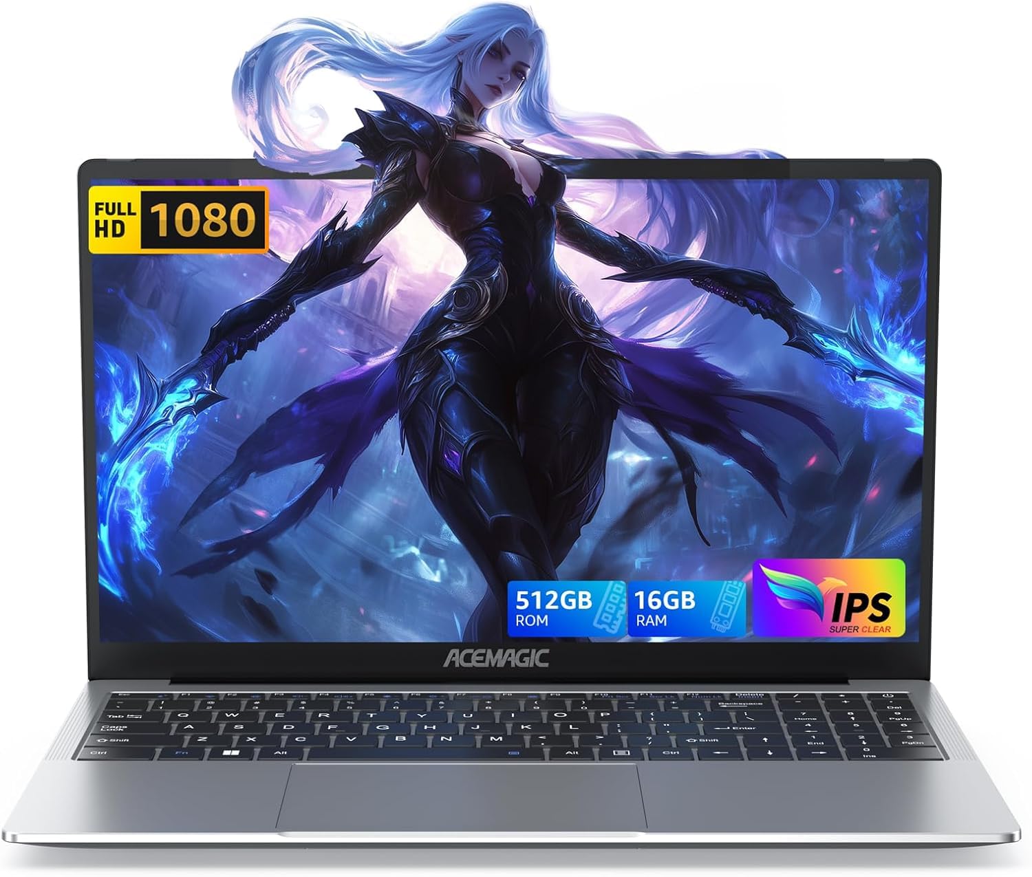 ACEMAGIC AX15 PC Portatile 15,6" FHD - Processore Twin Lake N150, 16GB RAM, 512GB SSD, Guscio Metallico, WiFi, BT5.0