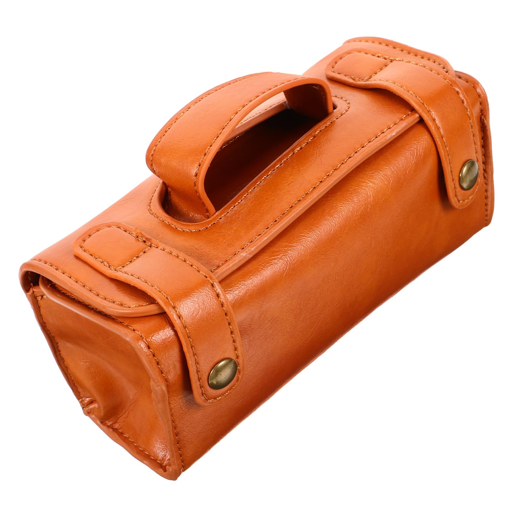 Neceser De Viaje De Gran Capacidad para Afeitadora, Funda Protectora Antiarañazos De Cuero PU Marrón, Portátil y Resistente Al Agua, Organizador Masculino para Cuidado Personal