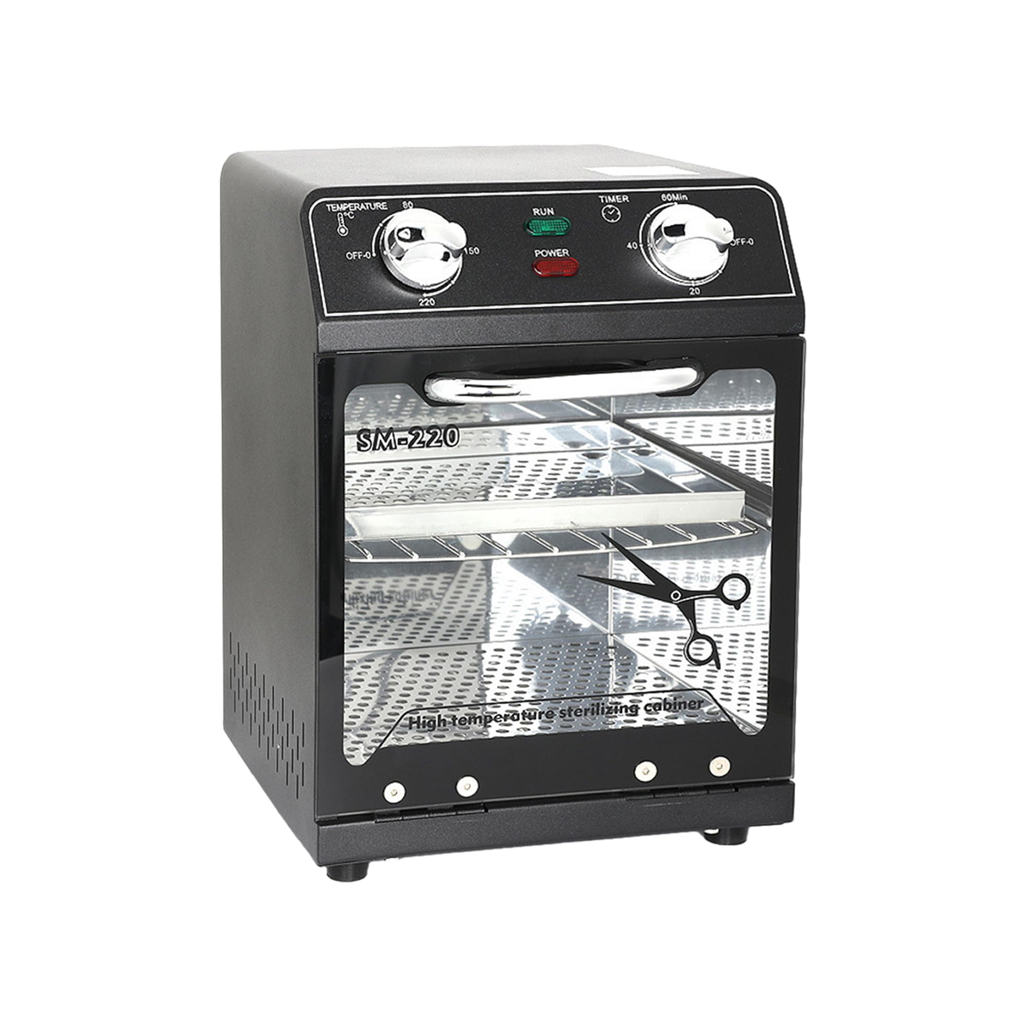 Henlivy Hochtemperatur-Sterilisator, max. 220°C, mit Temperaturregelung und Timer, für Friseursalon, Spa, Nagelstudio, Werkzeugsterilisator