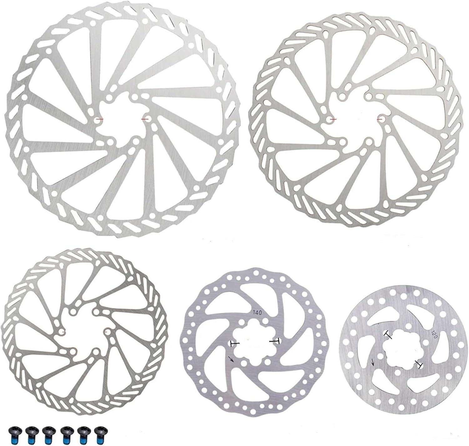 Bike Disc Brake 5pcs 203mm/180mm/160mm/140mm/120mm 6 Inches Stainless Steel Hydraulic Brake Rotor MTB Road Bike Disc(140mm)