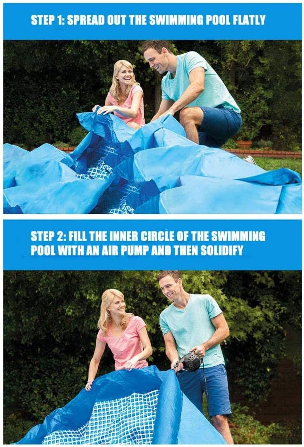 Family Inflatable Swimming Pools Garden Splash Paddling Pools Above Ground Outdoor Frame Swimming Pool with Filter Pump Uptodate