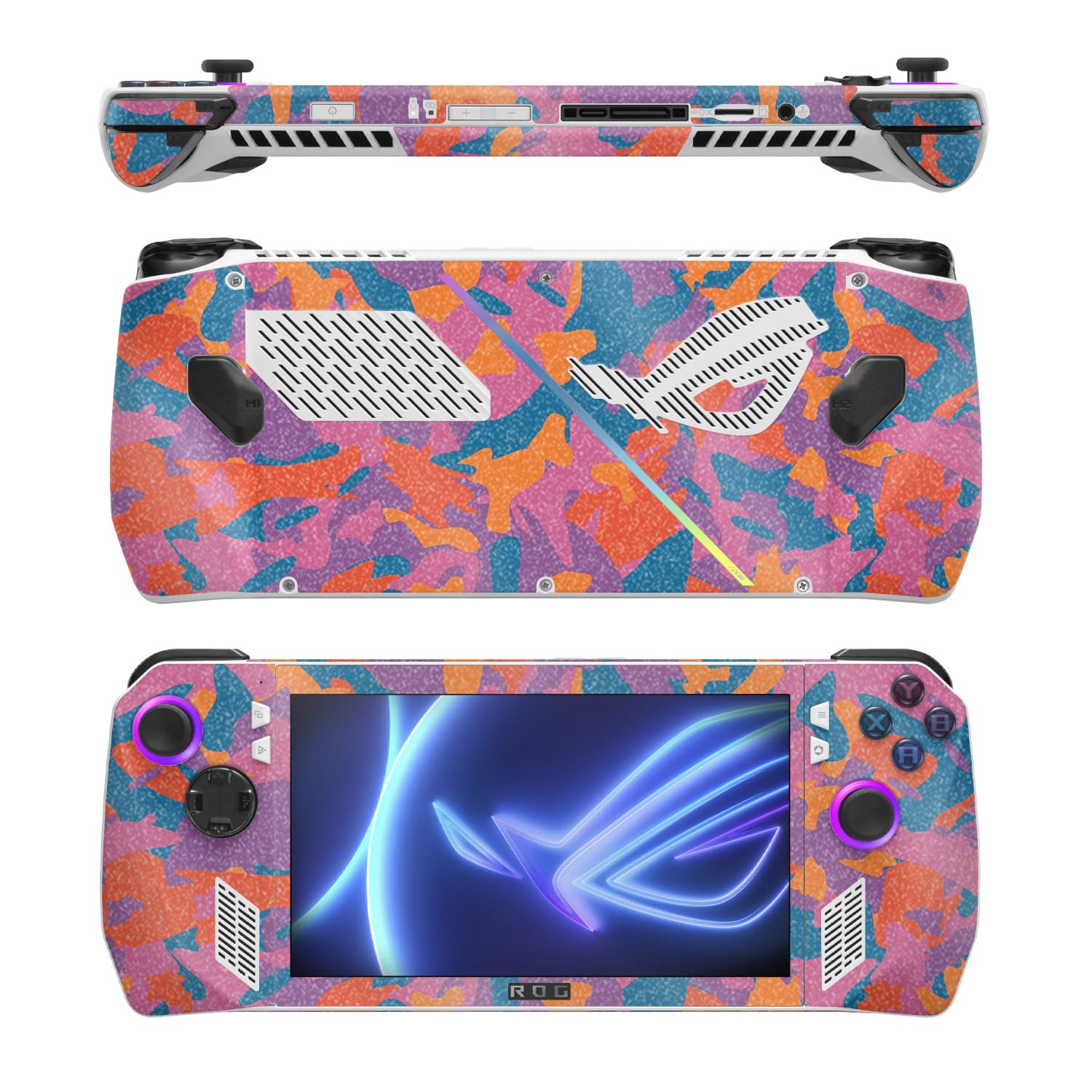 MightySkins Glossy Glitter Skin Compatible with Asus ROG Ally - Pop Camouflage | Protective, Durable High-Gloss Glitter Finish | Easy to Apply