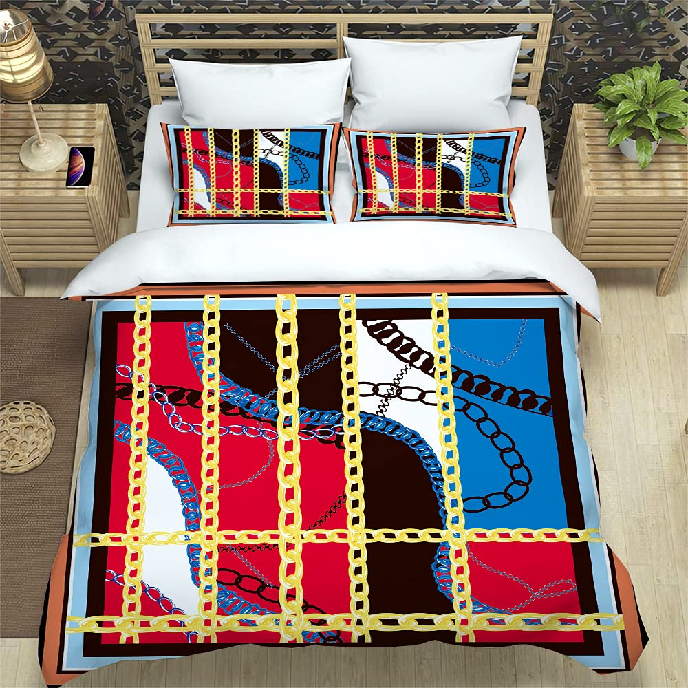 Housse de couette 240x260 cm bleu douceur avec taies d'oreiller en microfibre pour lit adulte