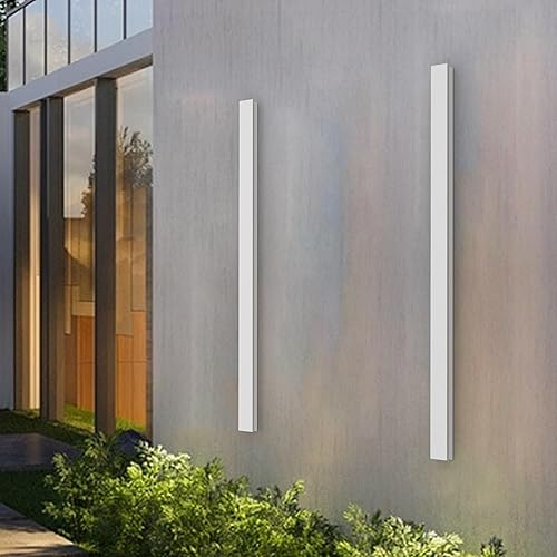 Vista 95 de Paquete de 2 luces para exteriores, moderna lámpara de pared para exteriores, tira larga, aplique de pared LED IP65, luz cálida antioxidante, 3000