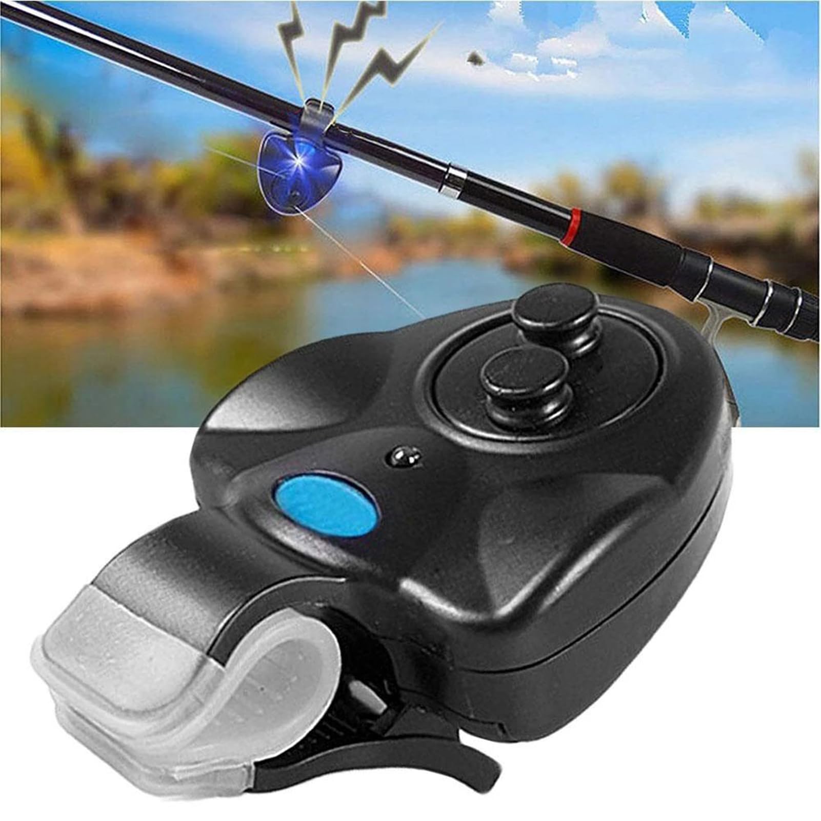 Generisch Fishing Bite alarm alarmowy, elektroniczny sygnalizator brań z alarmem LED do wędki | przenośny czujnik ostrzegawczy dla ojców, doświadczonych wędkarzy, kobiet, mężczyzn, profesjonalistów