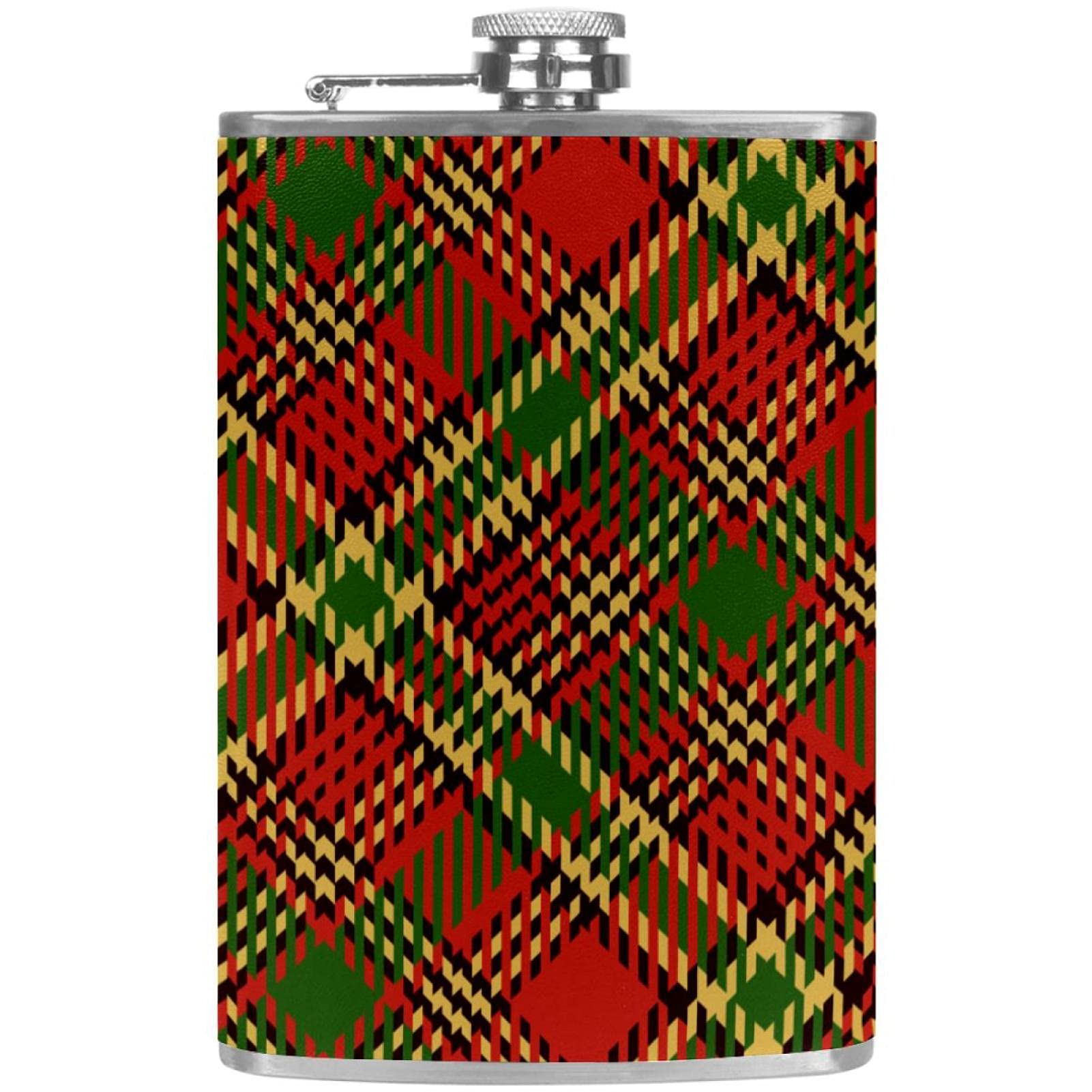 Flasque pour liqueur tartane avec entonnoir pour vos soirées de Noël et camping