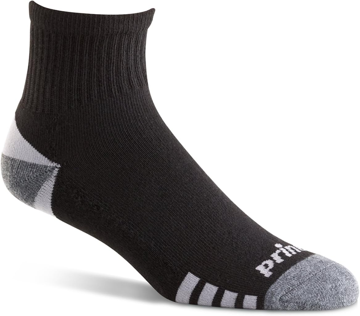Prince Men's Extended Size Athletic Quarter Socks (6 Pair Pack) (Black) : Clothing, Shoes & Jewelry