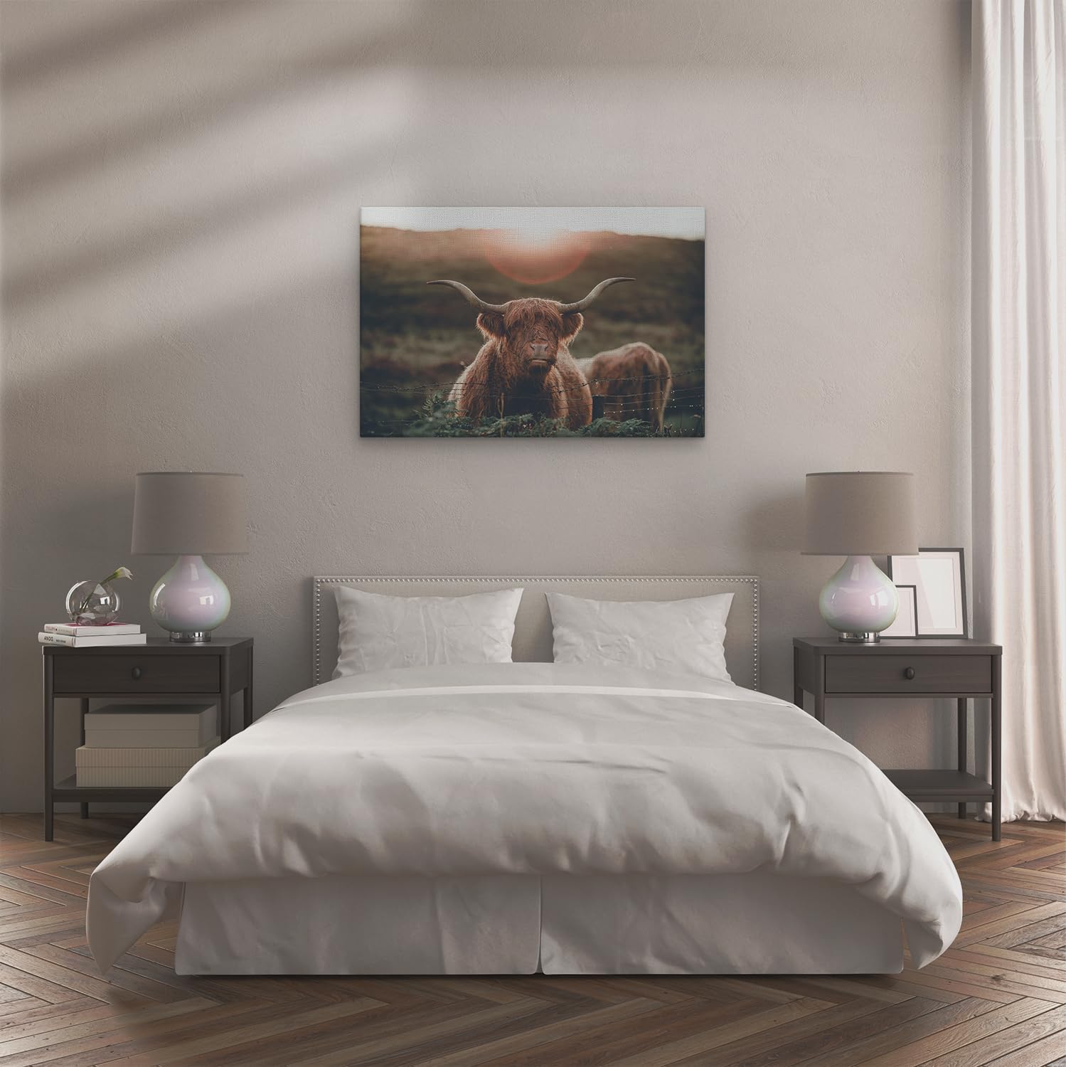 Artaza Cuadros Decoración Salón Modernos Vaca Highland - 120x80 cm - Grande - Cuadros Animales - Lienzo Animales - Decoración Pared - Cuadros Decorativos