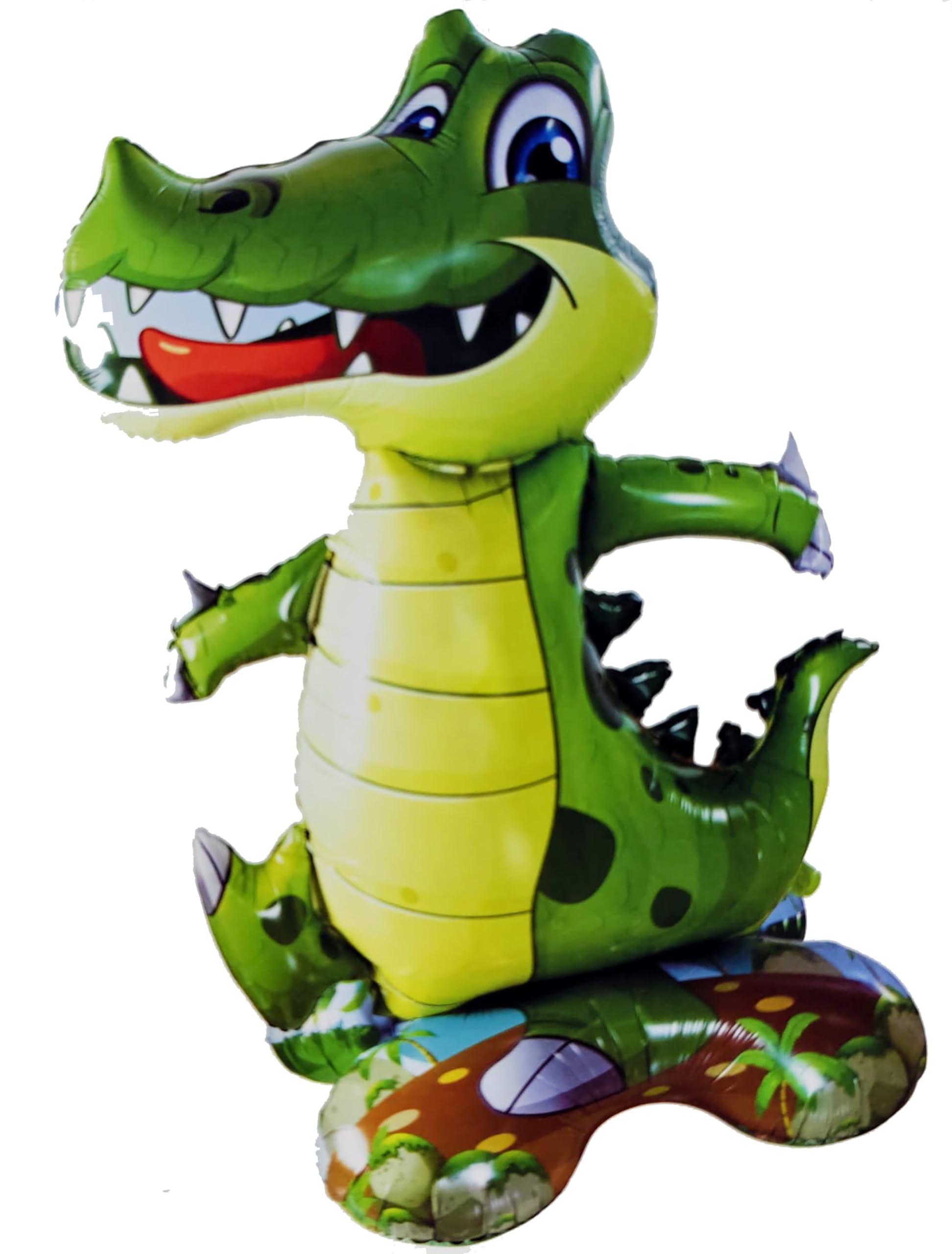 MPS MY PARTY SUPPLIERS® Large 4D Standing cute Dinosaur Balloons, Self Standing Dinosaur Foil Balloons for Dinosaur Birthday Party Supplies Decorations, Jungle theme Decoration, Safari Theme Decor