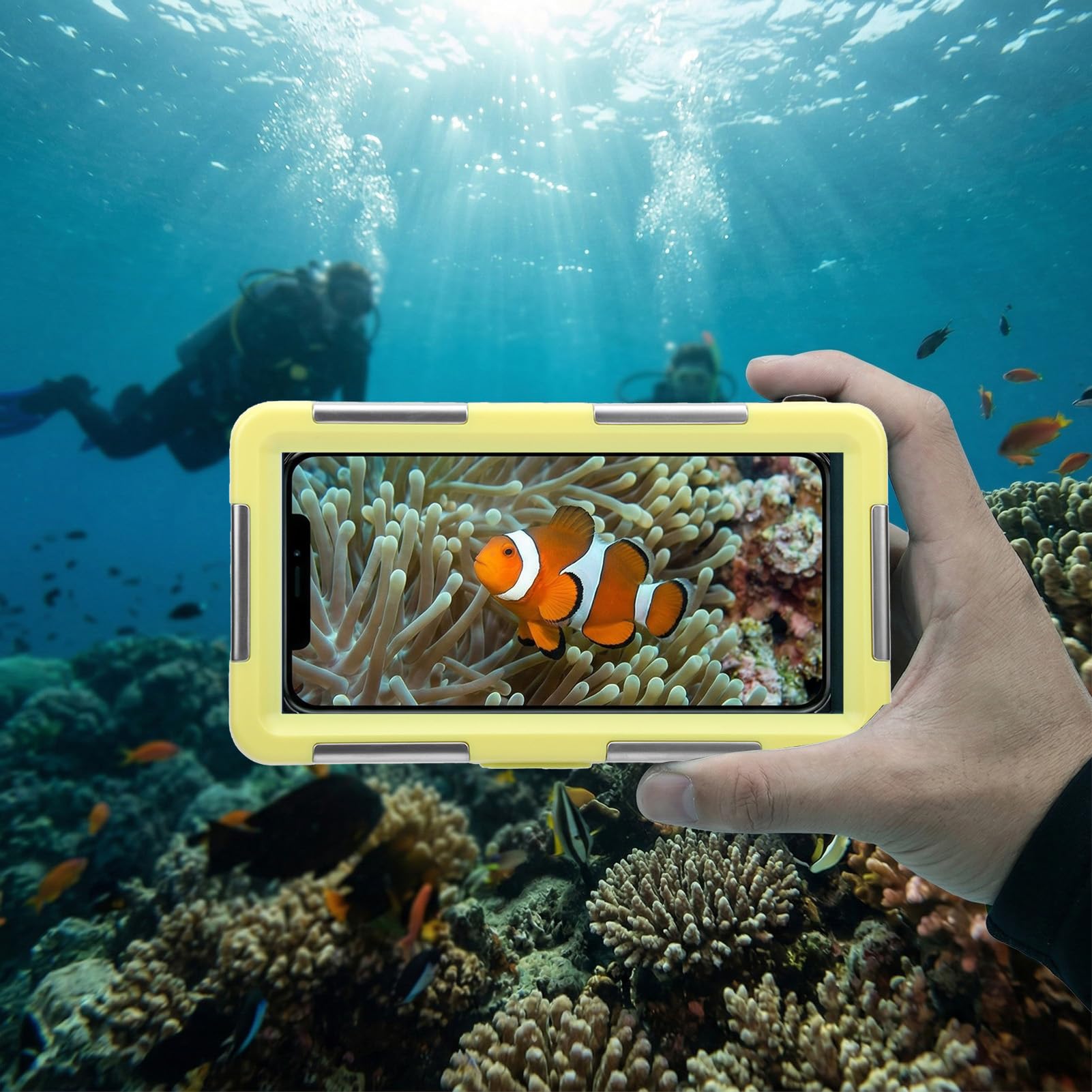 Sxhlseller Custodia Universale per Telefono Subacqueo per S25 S24 S23 Ultra, Custodia Impermeabile Subacquea 15 M IP68, per Telefono Snorkeling per Foto Video con Otturatore Volume, Adatta per (#3)