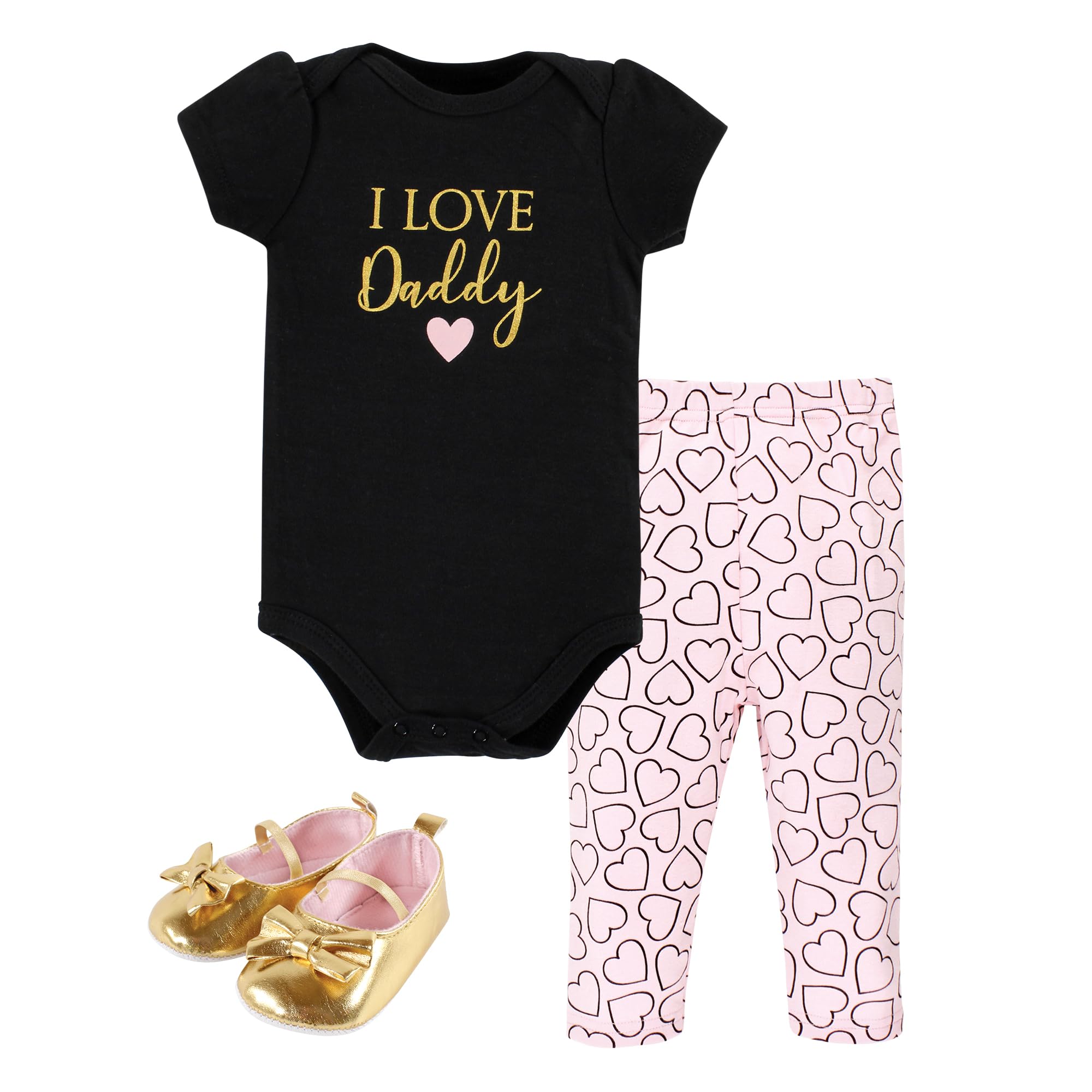 Hudson Baby Unisex Baby Cotton Bodysuit, Pant and Shoe Set