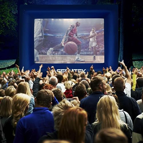 Miniatura 7 de Seeutek Pantalla inflable de proyector de película para exteriores de 14 pies para exteriores megapelículas proyectores de TV pantallas de teatro