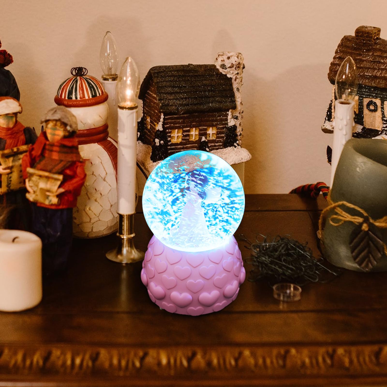 Homoyoyo Caja de Música Esfera de Cristal y Ángel, Rosa