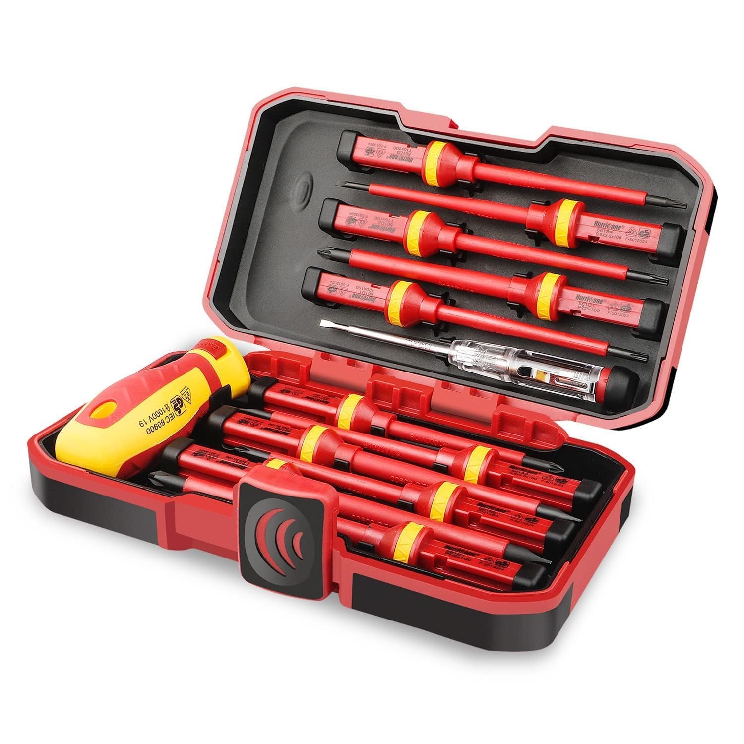 1000V Insulated Electrician Screwdriver Set, 13 Piece Professional Electrical Screwdriver Set, CR-V Steel Magnetic Phillips Slotted Pozidriv Torx, Insulation VDE & GS Certified Screwdriver