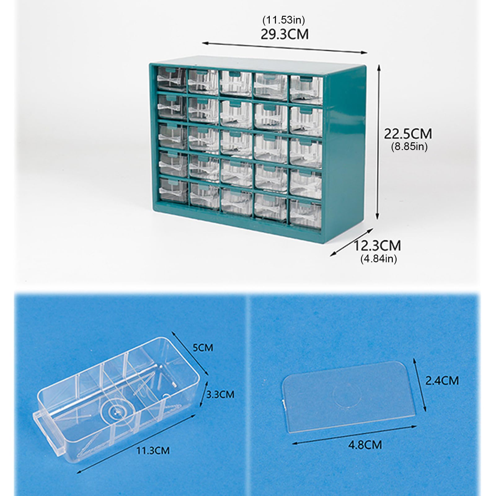 Contenitore per attrezzi verticale espandibile con 25 sezioni personalizzabili, in ABS trasparente per l'uso in officina, organizer per articoli da ufficio