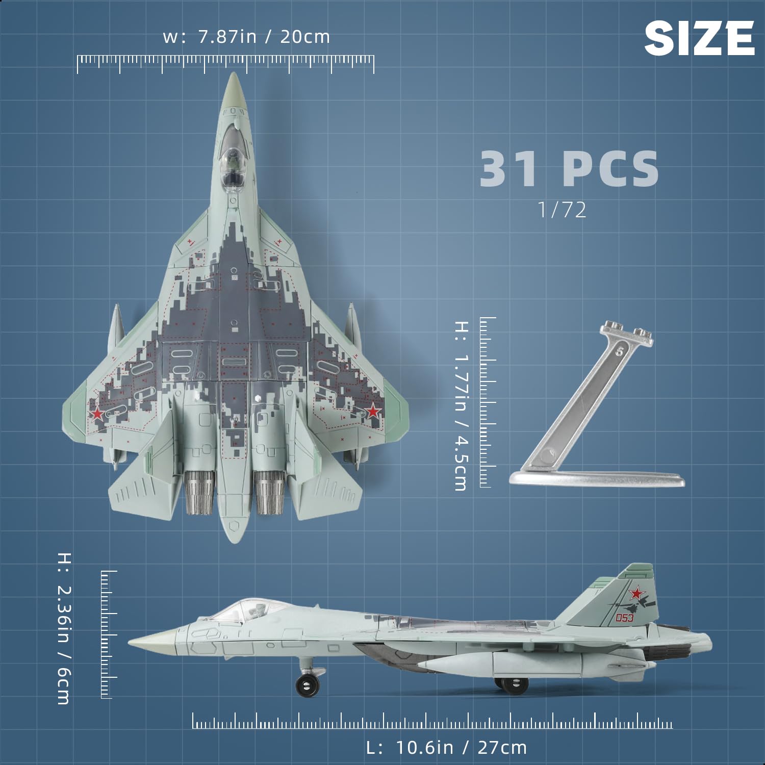 Amazon | SEBUNAS 1:72スケール SU-57戦闘機 クイックビルドモデル