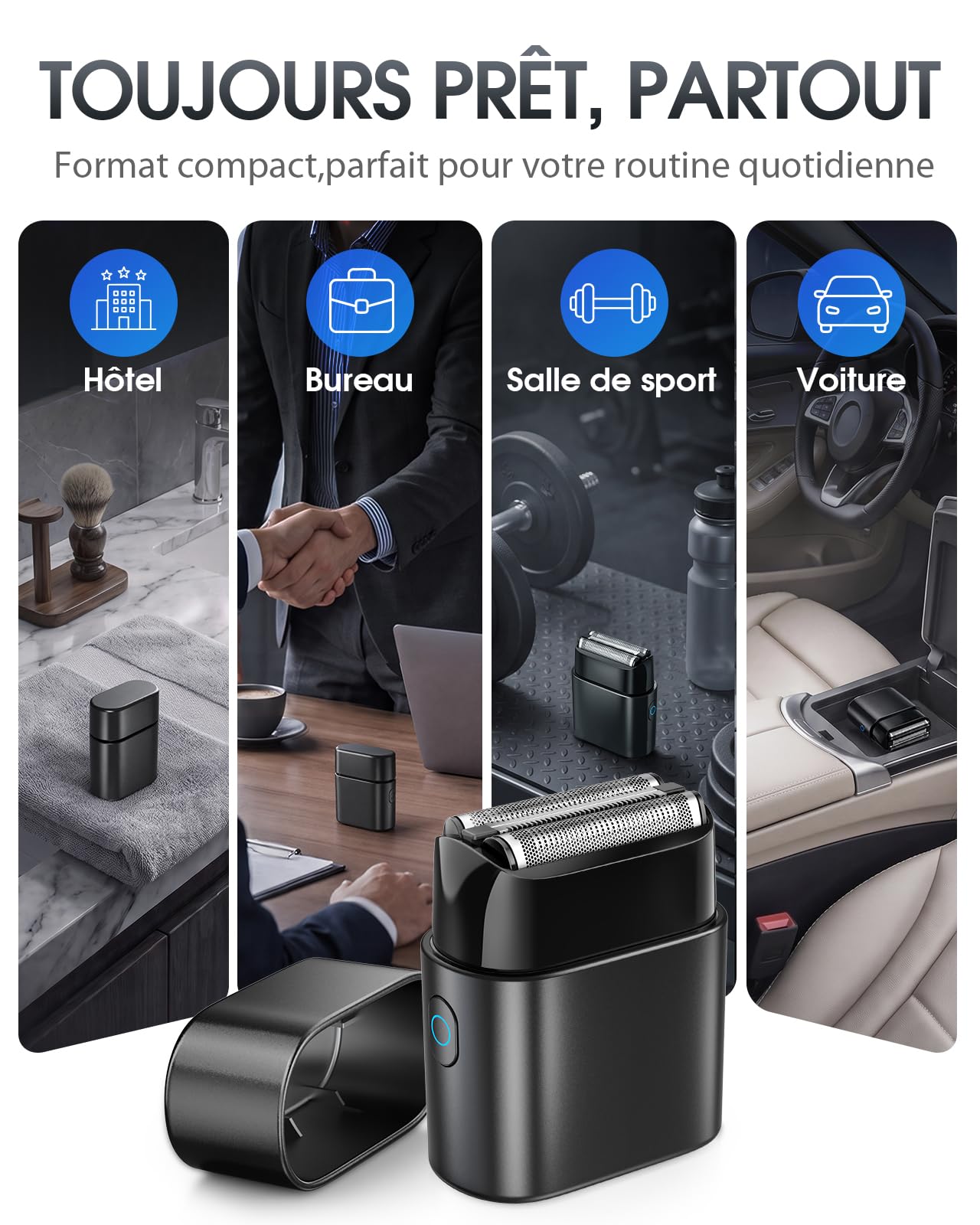Haokoo Rasoir Électrique Homme À Grille, Mini Rasoir Voyage 90g