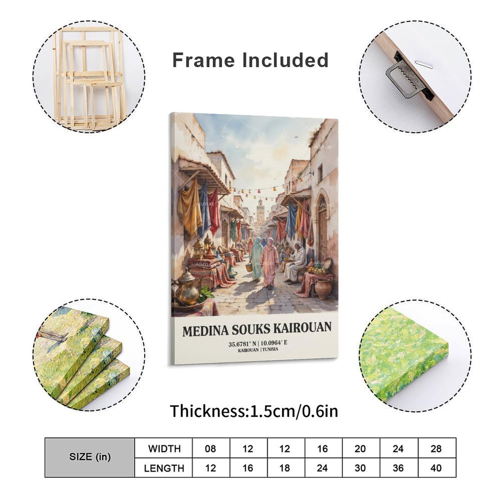 Medina Souks Kairouan Tunisia - Poster da parete, 61 x 91,4 cm