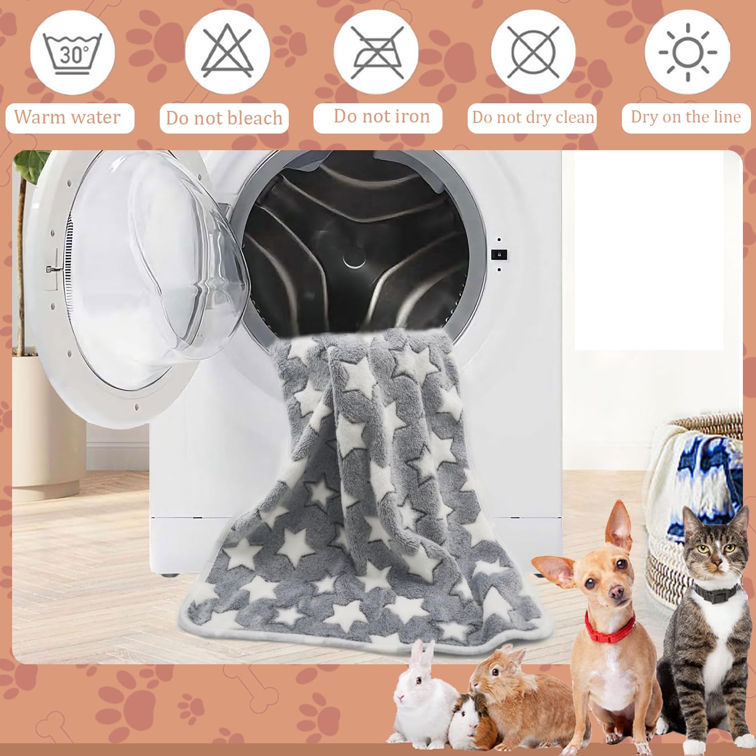 Northogo 3 pieces guinea blankets, fleece blankets for small animals including hamsters, rabbits, chinchillas, hedgehogs - Image 4