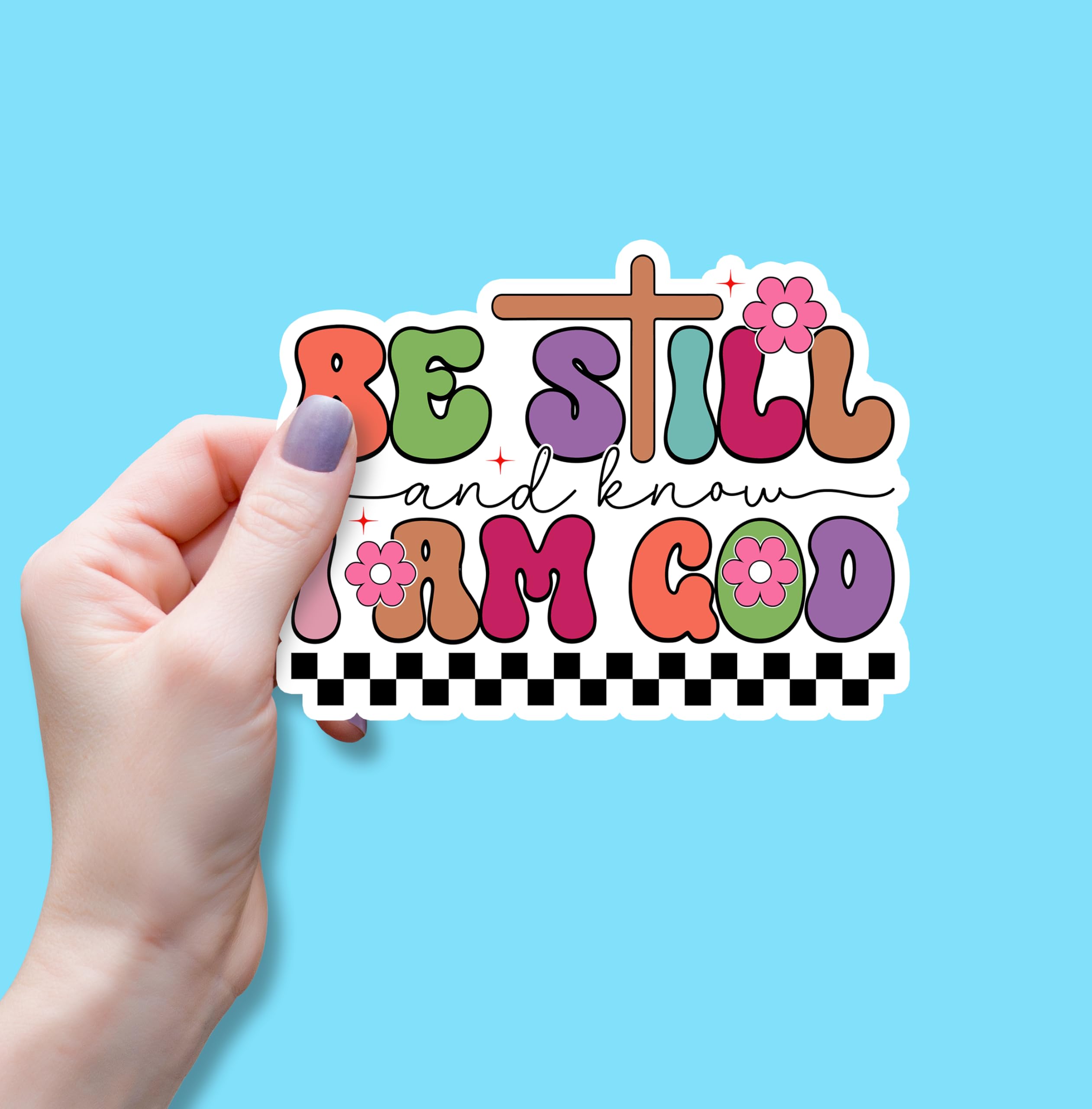Photo 1 of (3PCS) Be Still and Know That I Am God Sticker, Jesus Bible Verse Christian Sticker, Waterproof Vinyl Sticker Decals for Books Laptops Phone Water Bottles Tumbler Cup Kindle 3x2.1 Inch
