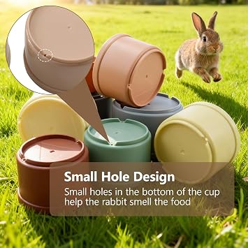 8Pcs Stacking Cups, Rabbit Toys Bunny Toys, Bunny Stacking Cups Pet Toys, Stack Up Cups for Hiding Food and Playtime Fun for Rabbits Small Animals