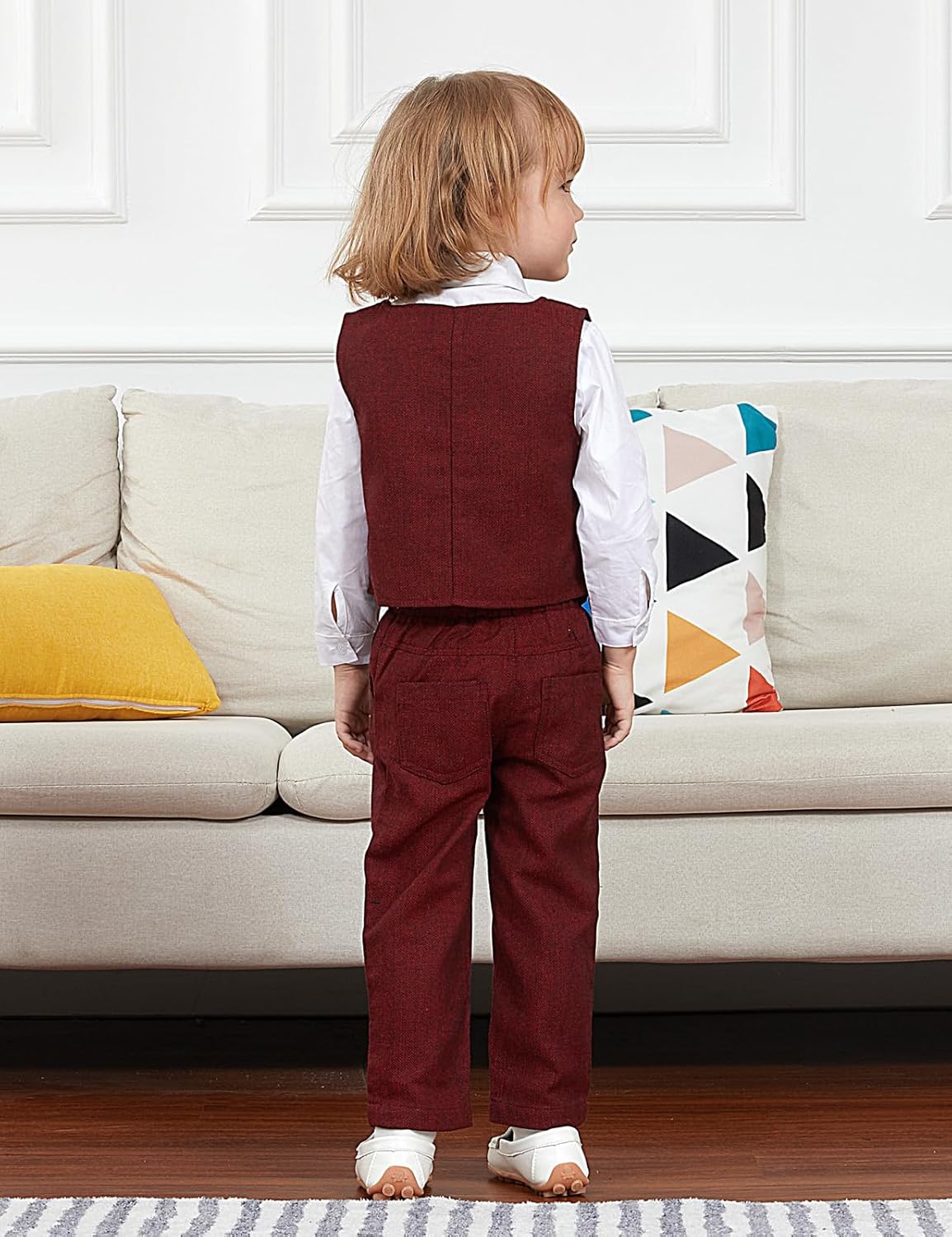 A&J DESIGN 4pcs Baby & Toddler Suit, 12 Months - 5T, Shirt & Pants & Vest & Bow Tie - Image 4