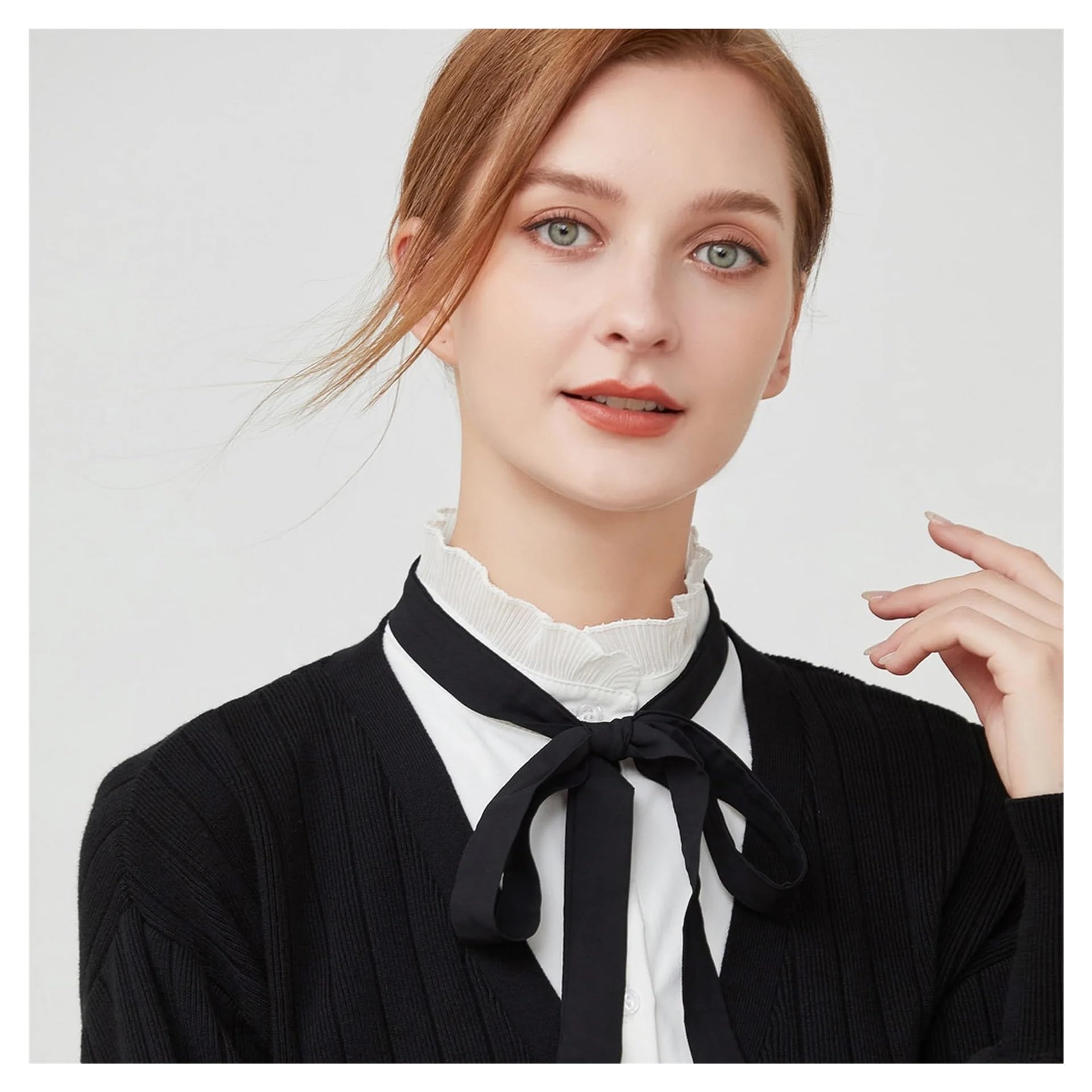 Colletto Bianco Finto Donna Davanti Bianco Colletto Finto Colletto della Camicia Staccabile Camicetta Autunnale Maglione Colletto Falso Bavero Papillon Cravatte