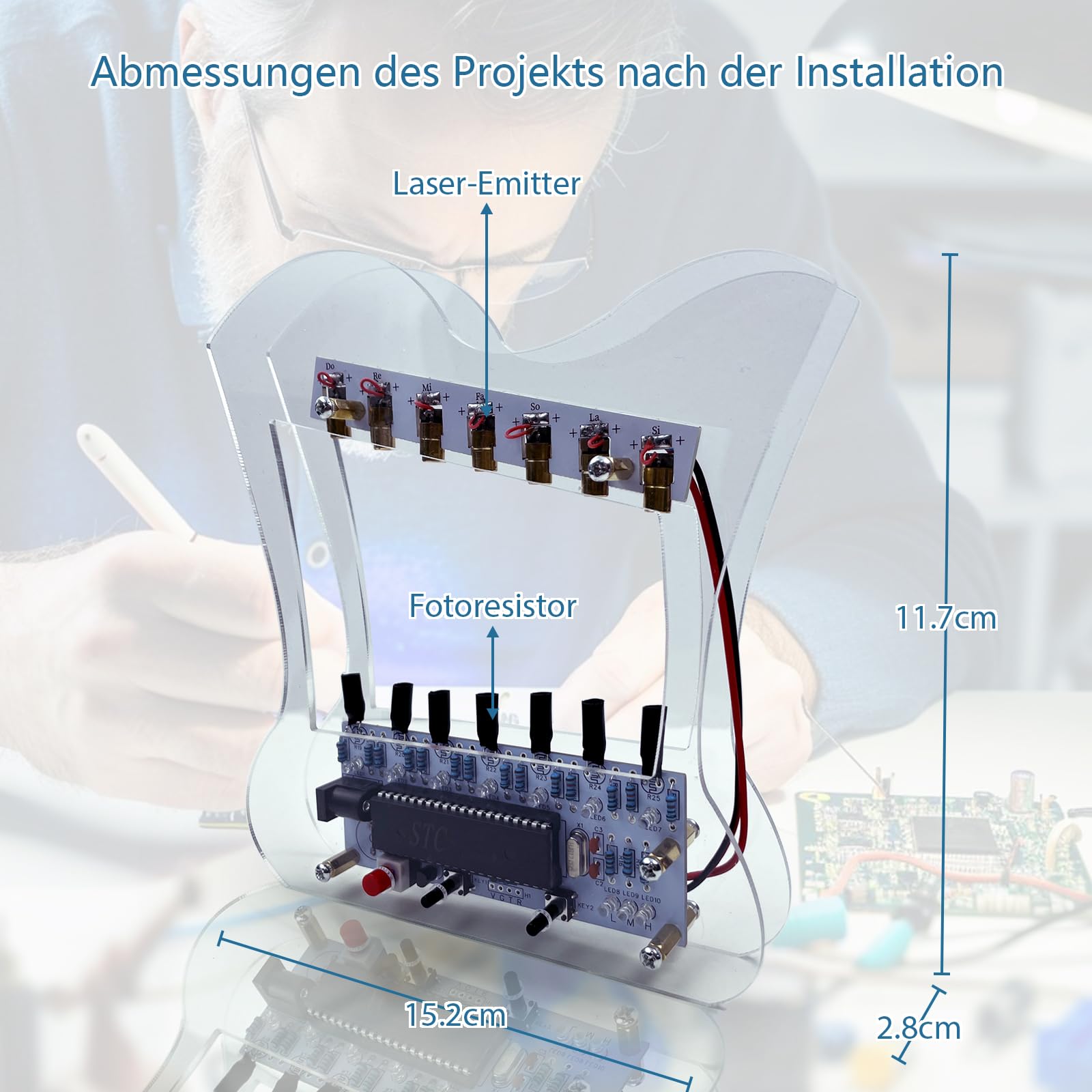 EIELE Fer à souder électronique, analogique, musique 3 tons réglables, balayage laser infrarouge, kit de jeu de soudure DIY pour débutants (soudure nécessaire)