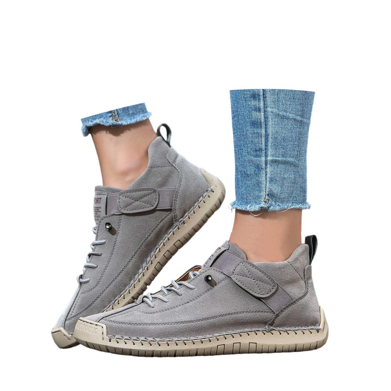 Genérico Zapatillas ortopédicas cómodas, zapatos unisex de cuero hechos a mano, botas suaves y cómodas con soporte - 2
