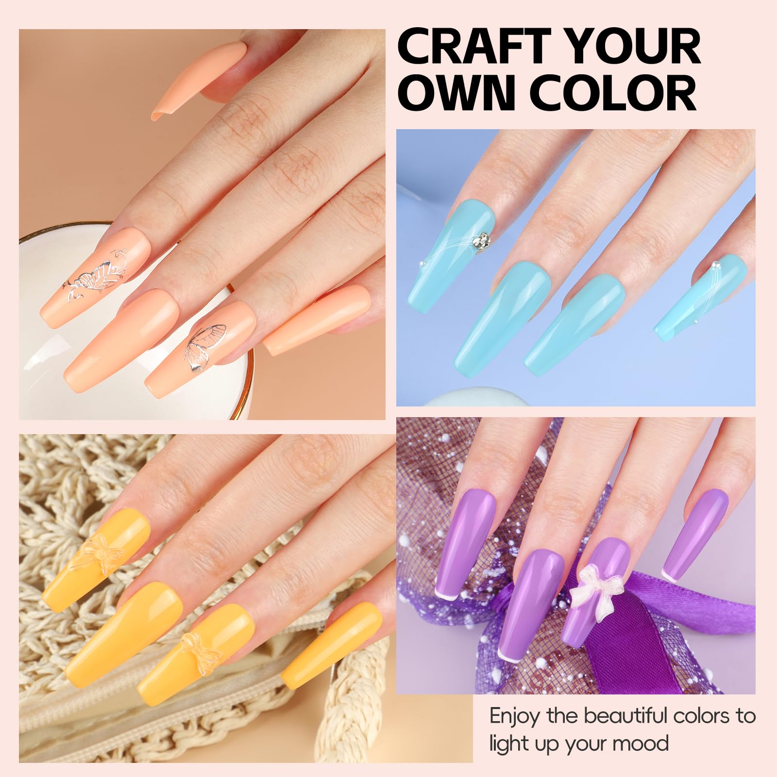 COSCELIA Kit Uñas Semipermanentes 20 Colores Uñas Gel Kit con Lámpara de Uñas, 3 Colores Poly Extensión Gel Uñas, Base Top Mate Coat con 2pcs Glitter Coat Set Kit Manicura Semipermanente