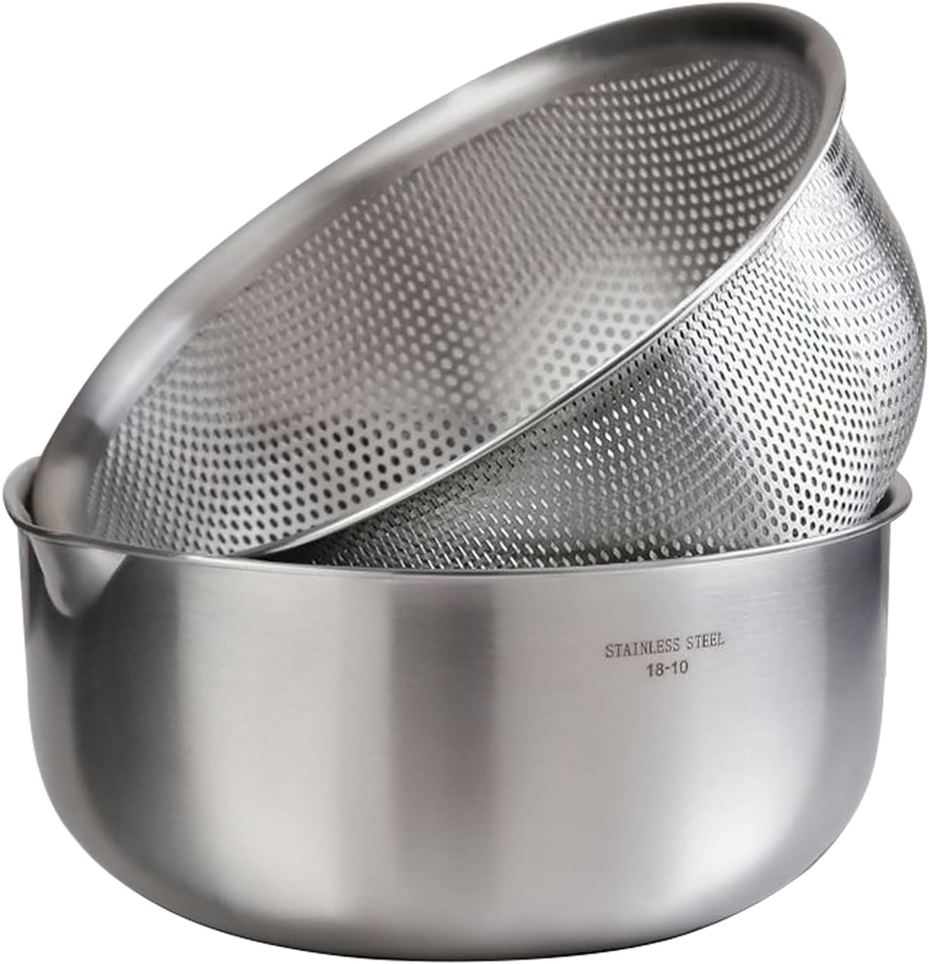 316 Stainless Steel Microporous Colander,Rice Washer Strainer Bowl,Multi-Functional Drain Basket,20×9.2cm
