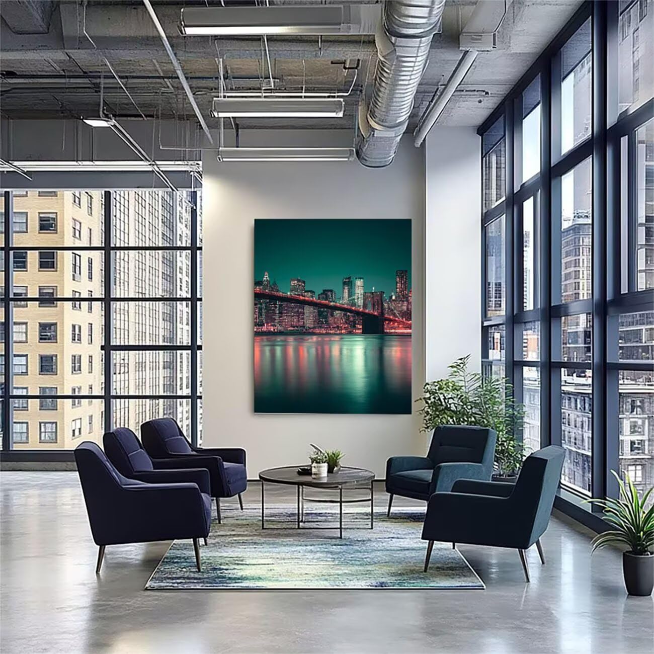 Malowanie według numerów dla dzieci Brooklyn New York Bridge DIY Kit 36 akrylowych i pędzli dla początkujących malowanie według numerów z ramą kreatywnych dorosłych, dekoracja domu prezent 100 x 135