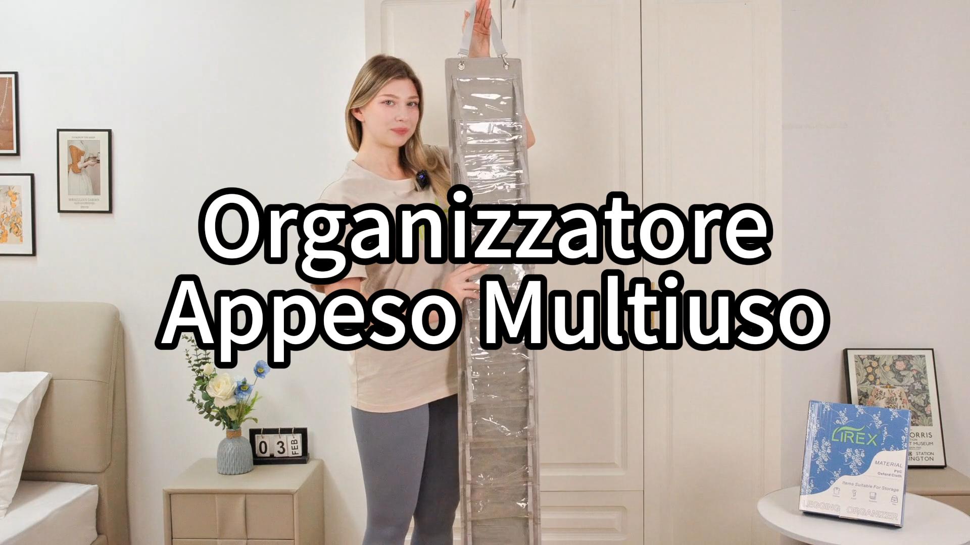 ZEDODIER Organizer Per Leggings E Cappelli - Confezione Da 2 Grucce Con 12 Clip In Metallo, Salvaspazio Per Armadio - 2