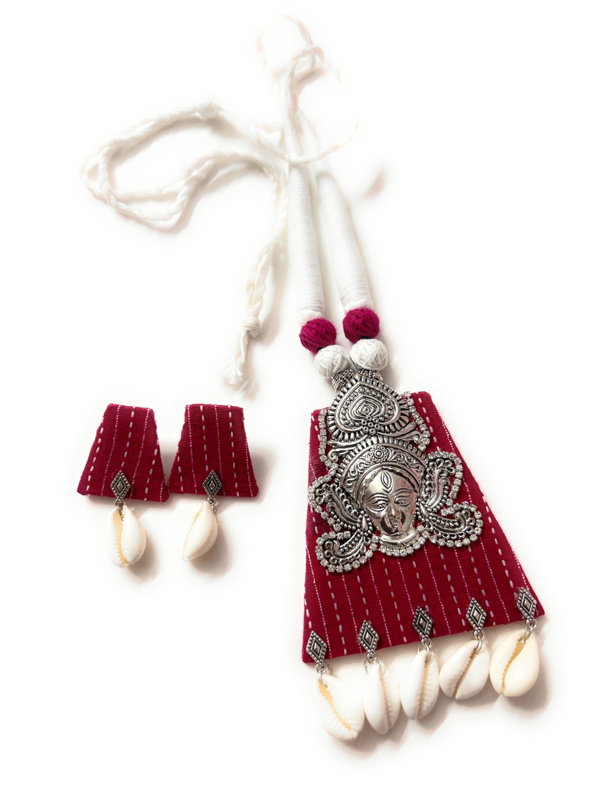 Itsy Bitsy Kolkata Handcrafted Fabric Durga maata Temple Jewelry Set For Women and Girls (B0DFVDRW93) Amazon Price History, Amazon Price Tracker
