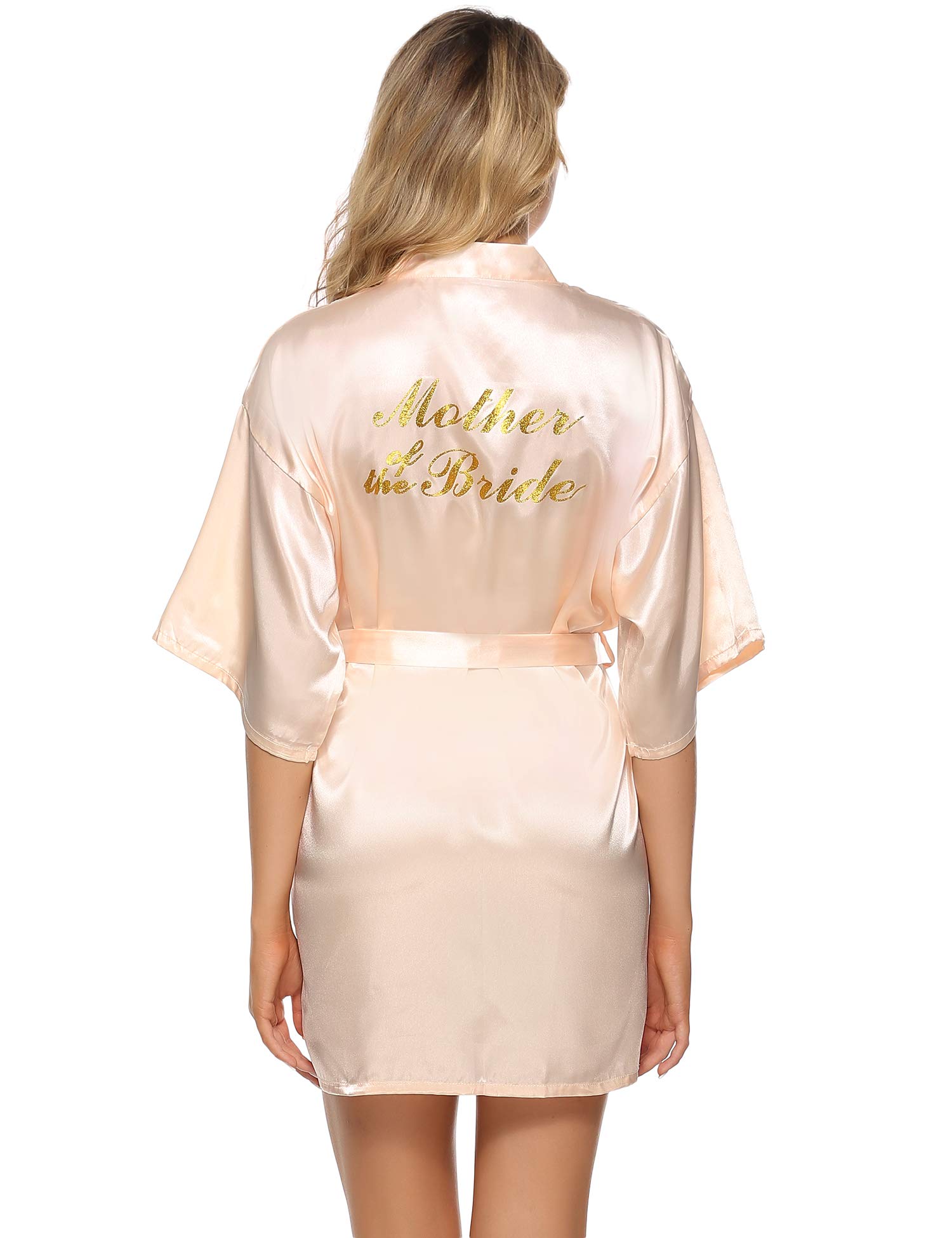 Vlazom Bride Robes Satin Dressing Gown B-champagne for Bridesmaid, L(UK 14-16 ) — view 19