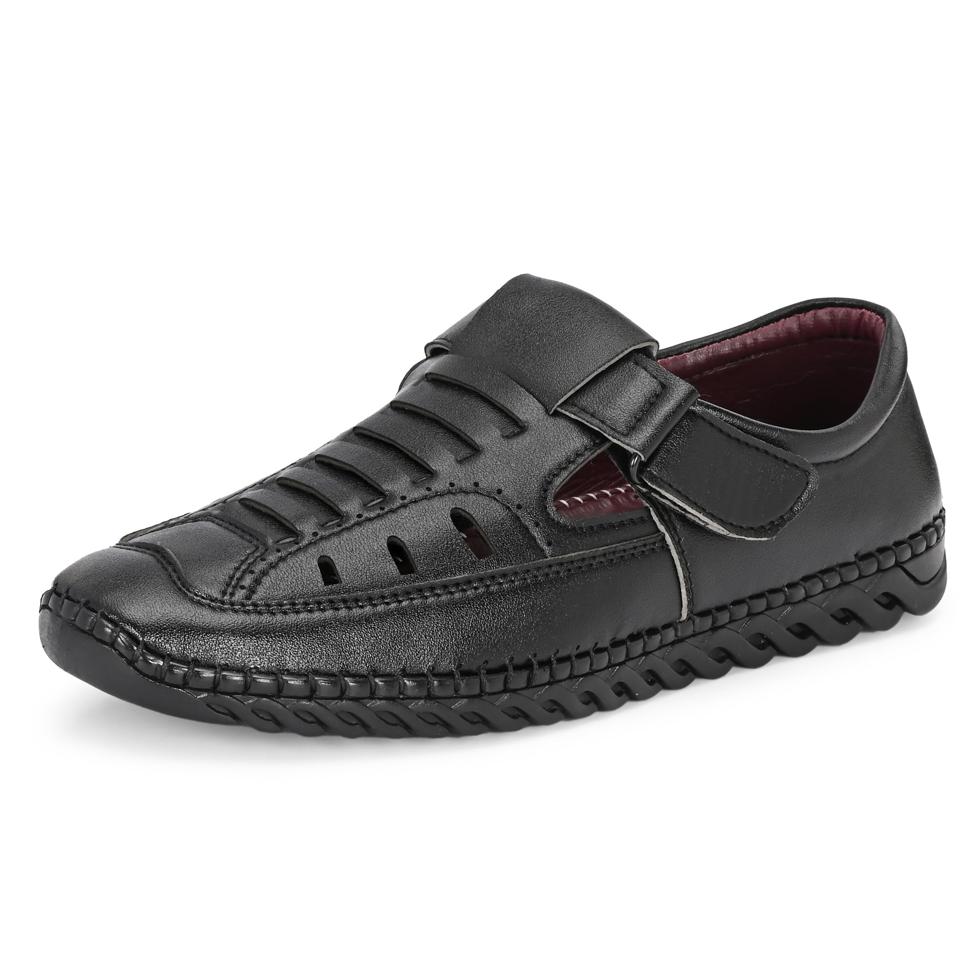 centrino Men's Fisherman Sandals | Closed Toe Leather Casual Sandal with Velcro Strap | Comfortable Casual Footwear Walking & Office Travel (9576)-picture-44