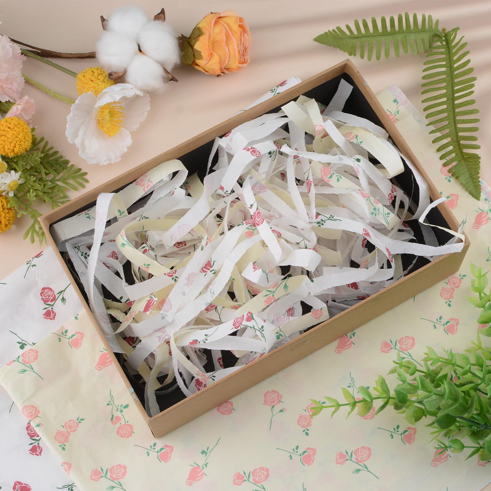 HICOHAND Carta velina rosa sfusa, 100 fogli di carta regalo floreale rosa bianca e gialla per bouquet, matrimoni, compleanni, addio al nubilato, artigianato, bomboniere