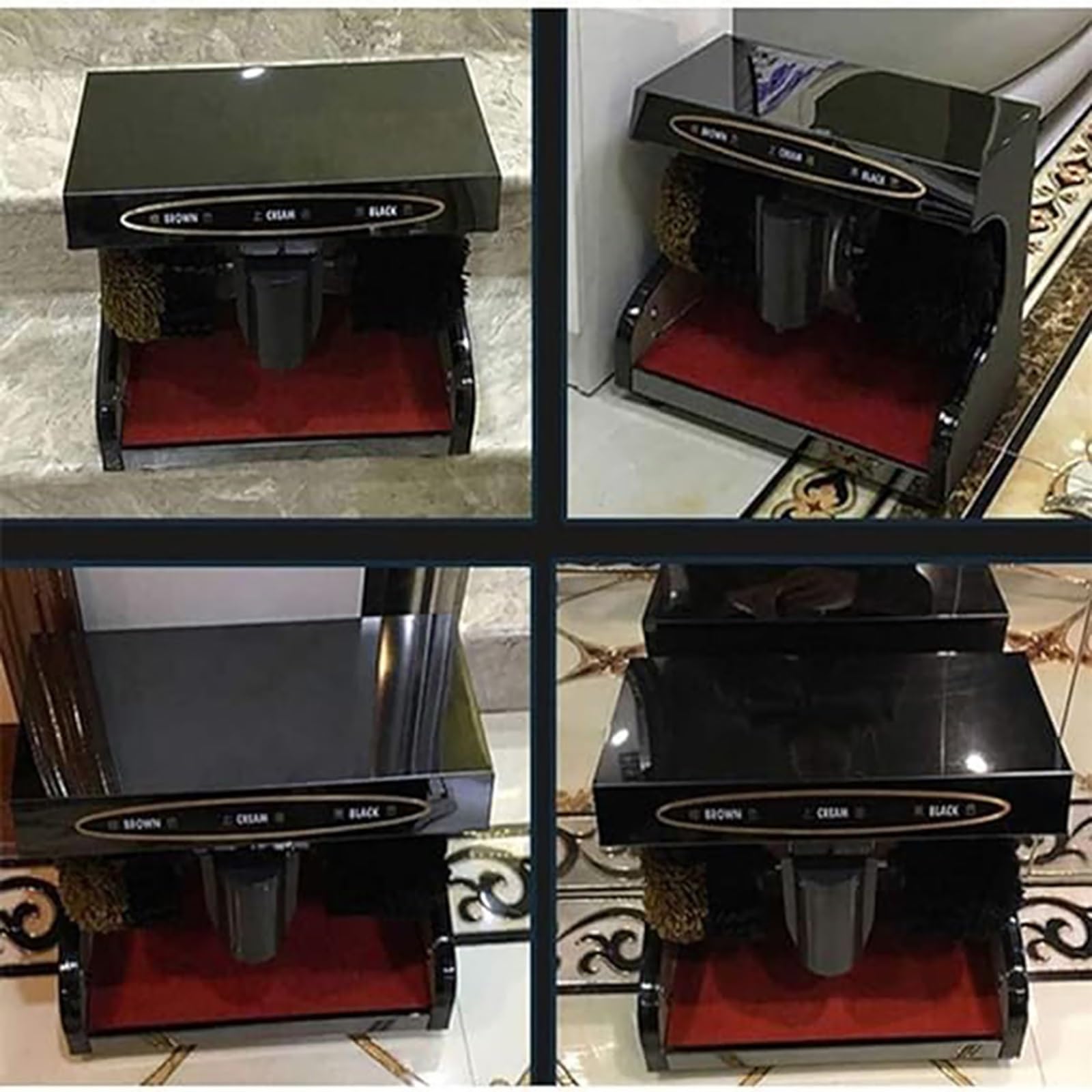 Pulidor automático de zapatos de inducción, limpiador de cuero portátil de acero inoxidable con eliminación de polvo y pulido