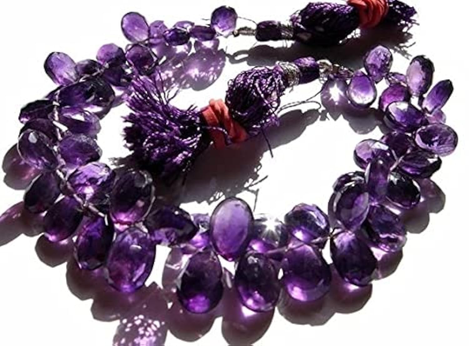 Améthyste d'Afrique LKBEADS en perles briolettes poires pour enfilage collier