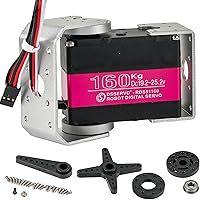 Vista 6 de RDS5180 176.4 lbs Servo Motor robótico de metal digital de alto par de torsión de doble eje Servo brazo impermeable IP66 con soportes de metal U