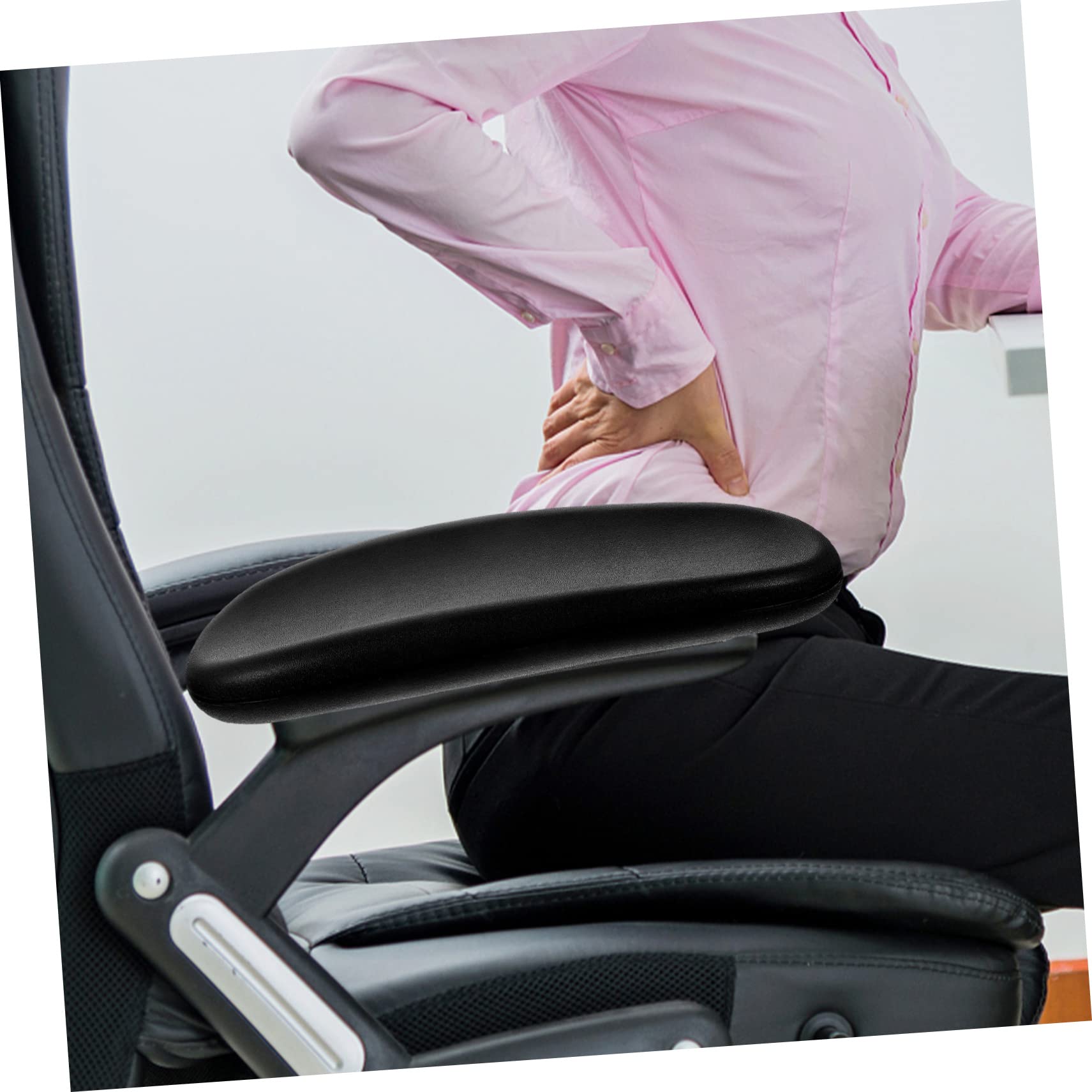 VILLCASE Fundas para Brazos de Silla de Oficina, Almohadillas Ergonómicas Agarre Suave y Ajustables para Sillas de Escritorio