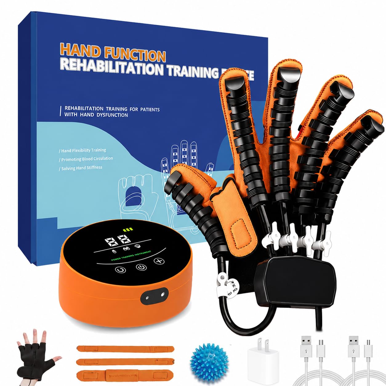 Photo 1 of Rehabilitation Robot Gloves for Stroke Recovery, Auto Finger Exerciser for Assisted Hand Training and Hand Function Rehabilitation (Letf Hand L)
