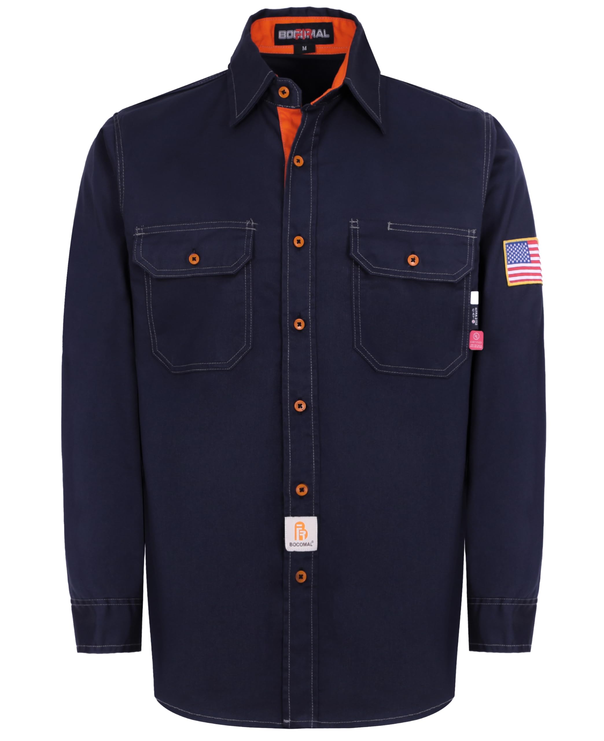 FR Shirts for Men Flame Resistant Light Weight NFPA2112 Fire Retardant Welding Shirt Water & Oil Repellent Finish