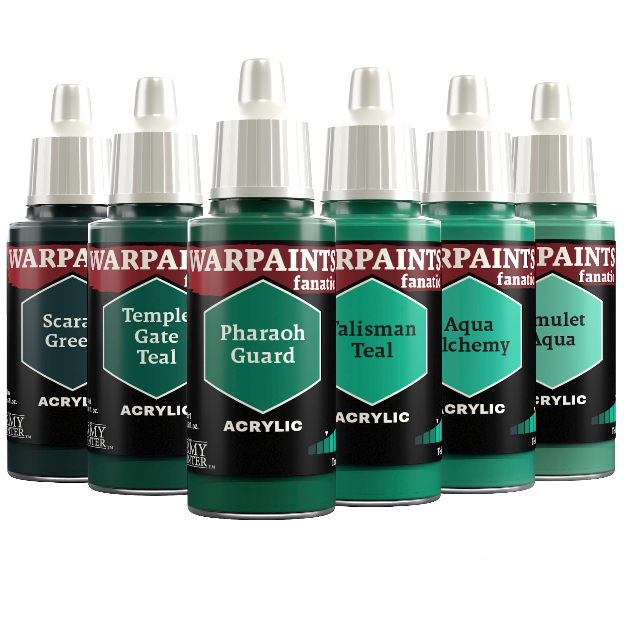The Army Painter, Warpaints Fanatic Flexible Triad: Teals, 6 x 18 ml acrylic paints - Miniature quality hobby paint for Dungeons and Dragons (DnD) & Warhammer Miniatures