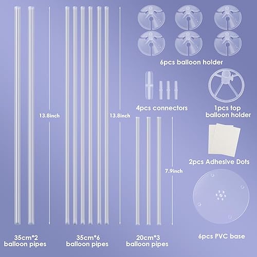 Miniatura 3 de Juego de 6 soportes para globos, palos de globo con base para centros de mesa, graduación, cumpleaños, baby shower, revelación de género, decoración