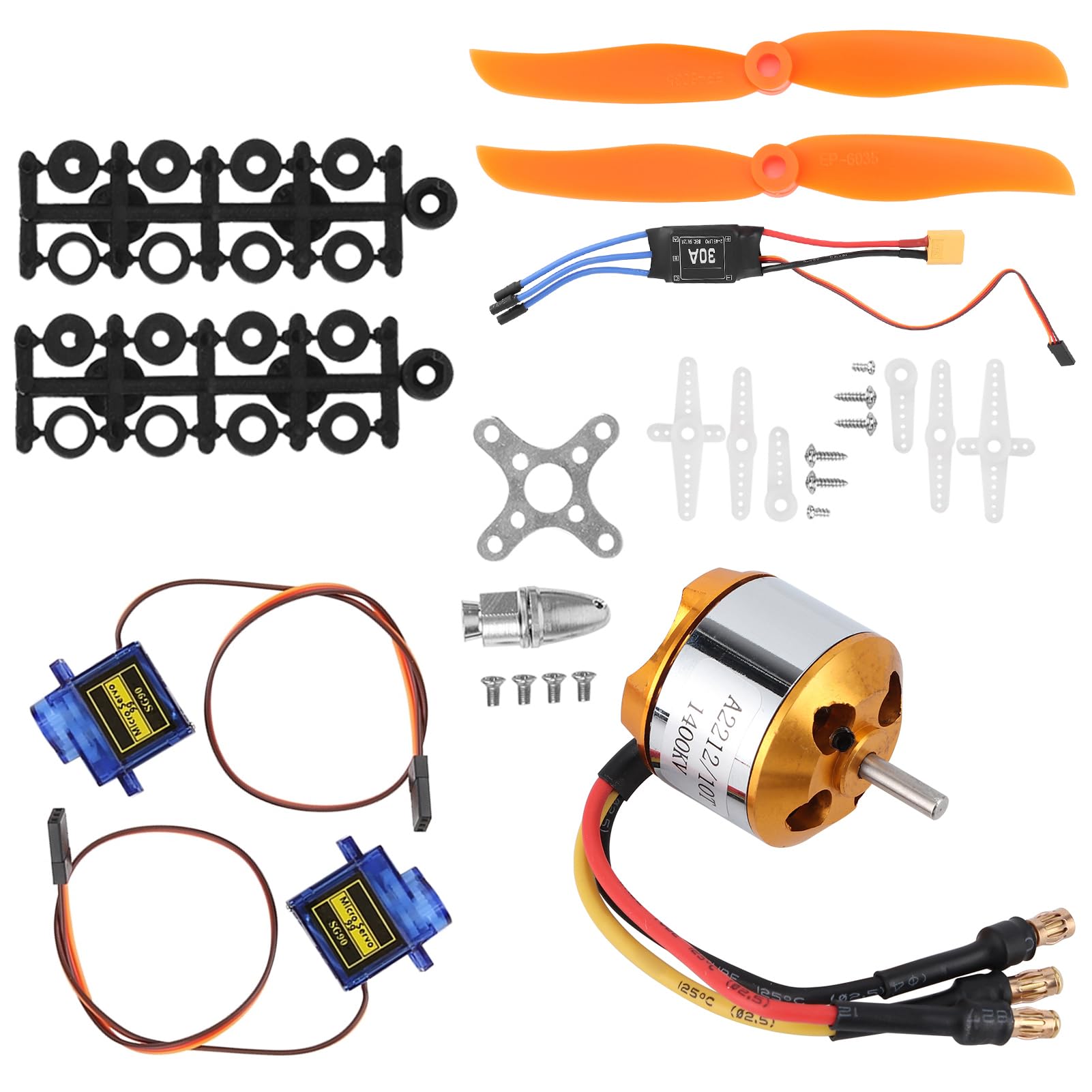 Kit Moteur Avion RC Brushless 2212 1400KV ESC 30A XT60 Servo 9G Hélice 8060