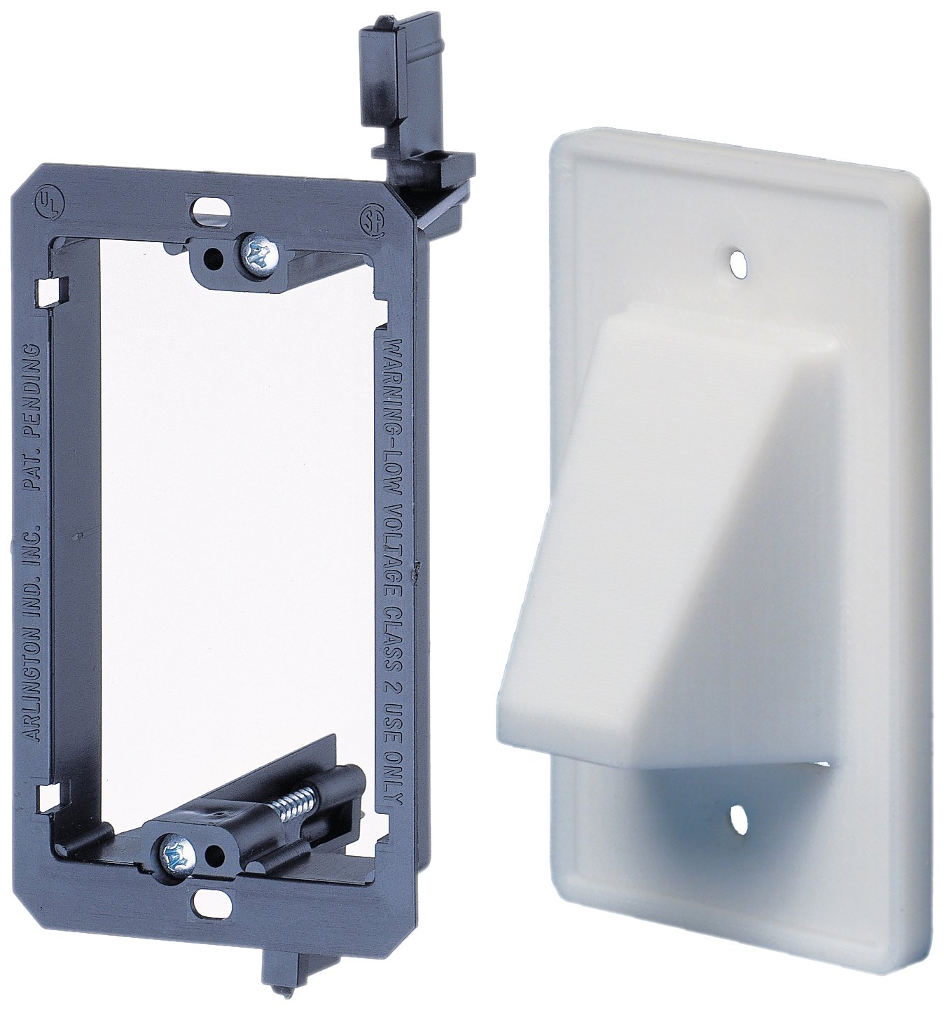 Arlington LVCE1-1 Low Voltage Mounting Bracket with Cable Wall Plate, 1-Gang, 1-Pack