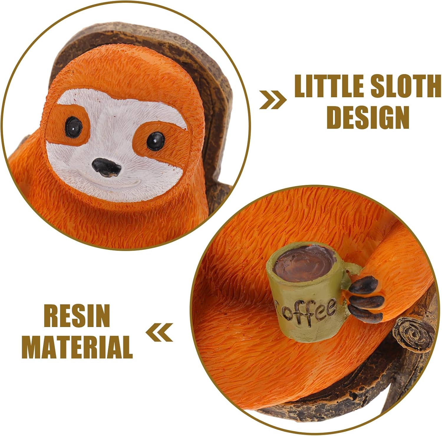 DECHOUS Sloth Figurine Small Sloth Garden Statues Cute Sloth Sitting on a Rocking Chair Sloth Resin Animal Figurine Fairy Garden Accessory
