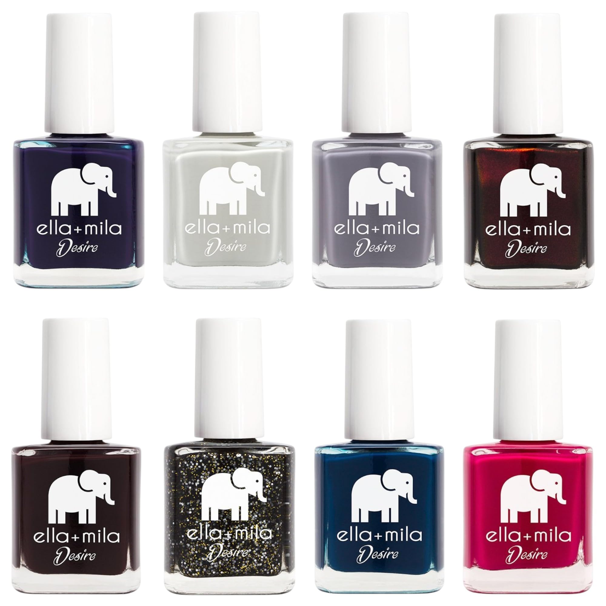 ella+mila Professional Nail Polish Set - Quick Dry Nail Polish - Long-Lasting & Chip Resistant Color Kit (Desire Collection - 8 Pack - 0.45 fl oz each