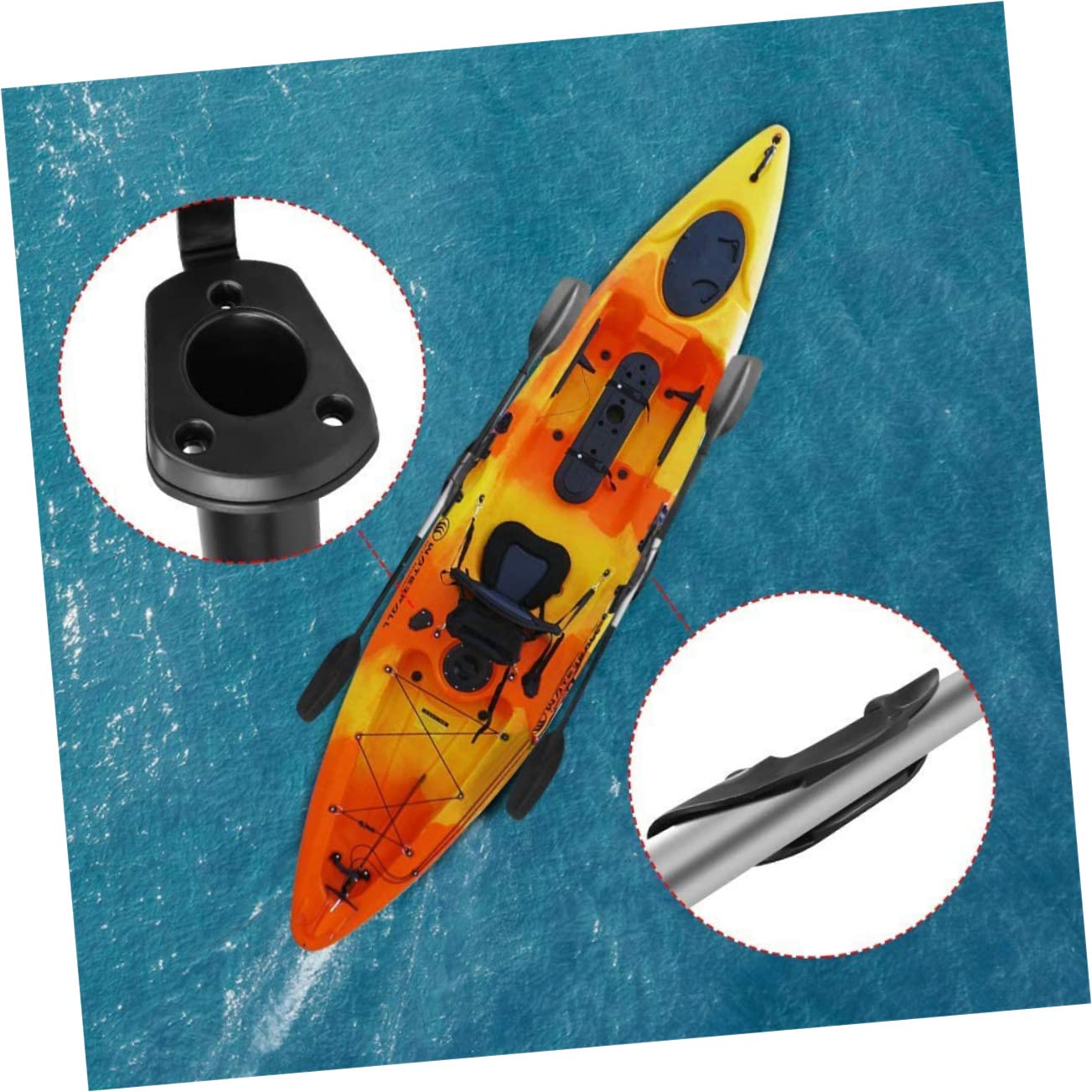 INOOMP 1 Set Staffa di Pesca Supporto per Canna Pesce Strumento del Basamento Accessori per Barche Pesca Accessori per Kayak Canna Pesca Portacanne per Barche Pesca Kayak